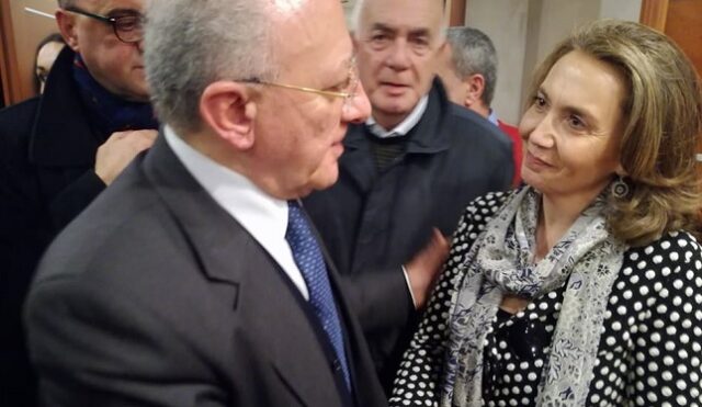 Silvana Papa (Confapi Sanità) e Vincenzo De Luca