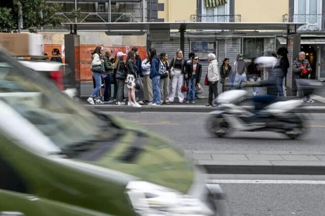Sciopero Napoli (foto Ansa)