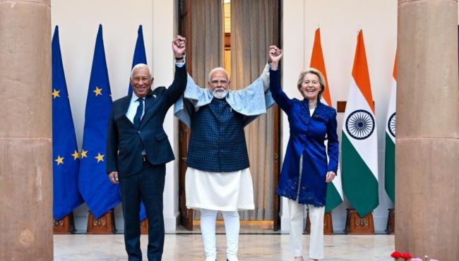 Ue-India, l’accordo che cambia gli equilibri globali: commercio, sicurezza e tecnologia Modi, von der leyen europa india