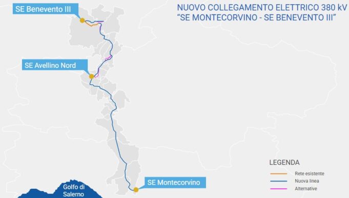Terna avvia l’iter per l’elettrodotto Montecorvino-Benevento: investimento da 340 milioni Benevento montecorvino terna